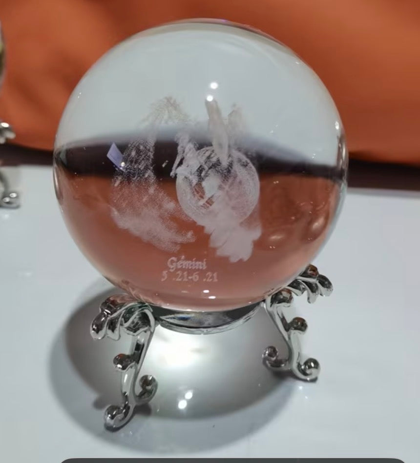 Gemini - Zodiac Crystal Ball Home Decoration