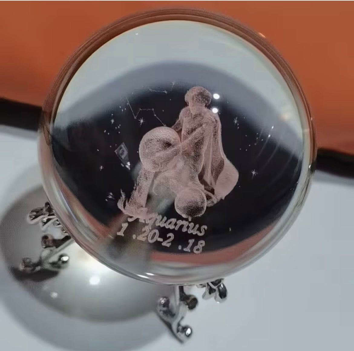 Aquarius - Zodiac Crystal Ball Home Decoration.