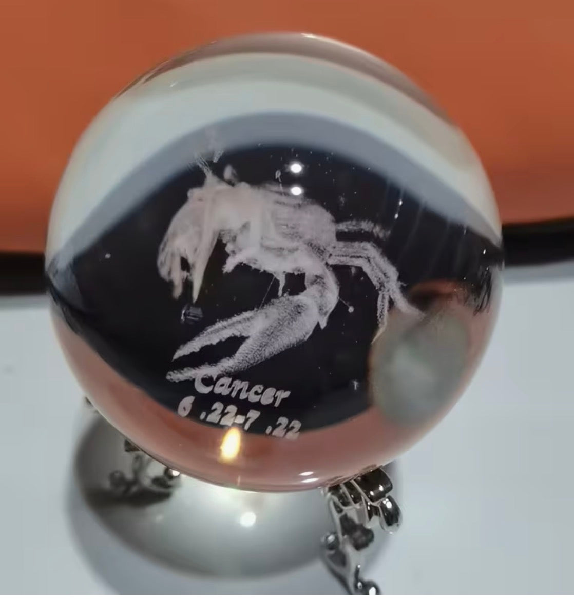 Cancer - Zodiac Crystal Ball Home Decoration.