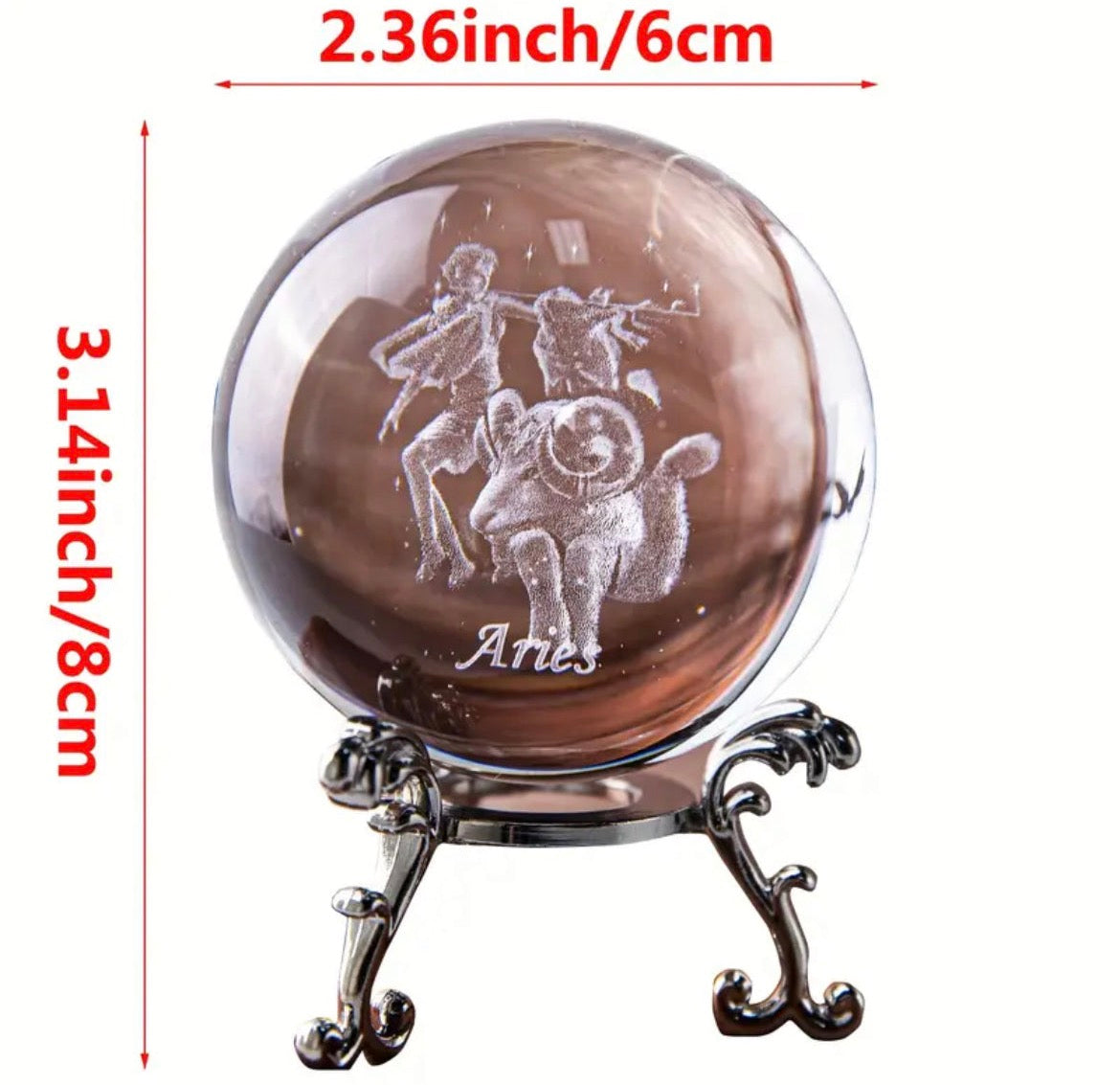 Cancer - Zodiac Crystal Ball Home Decoration.